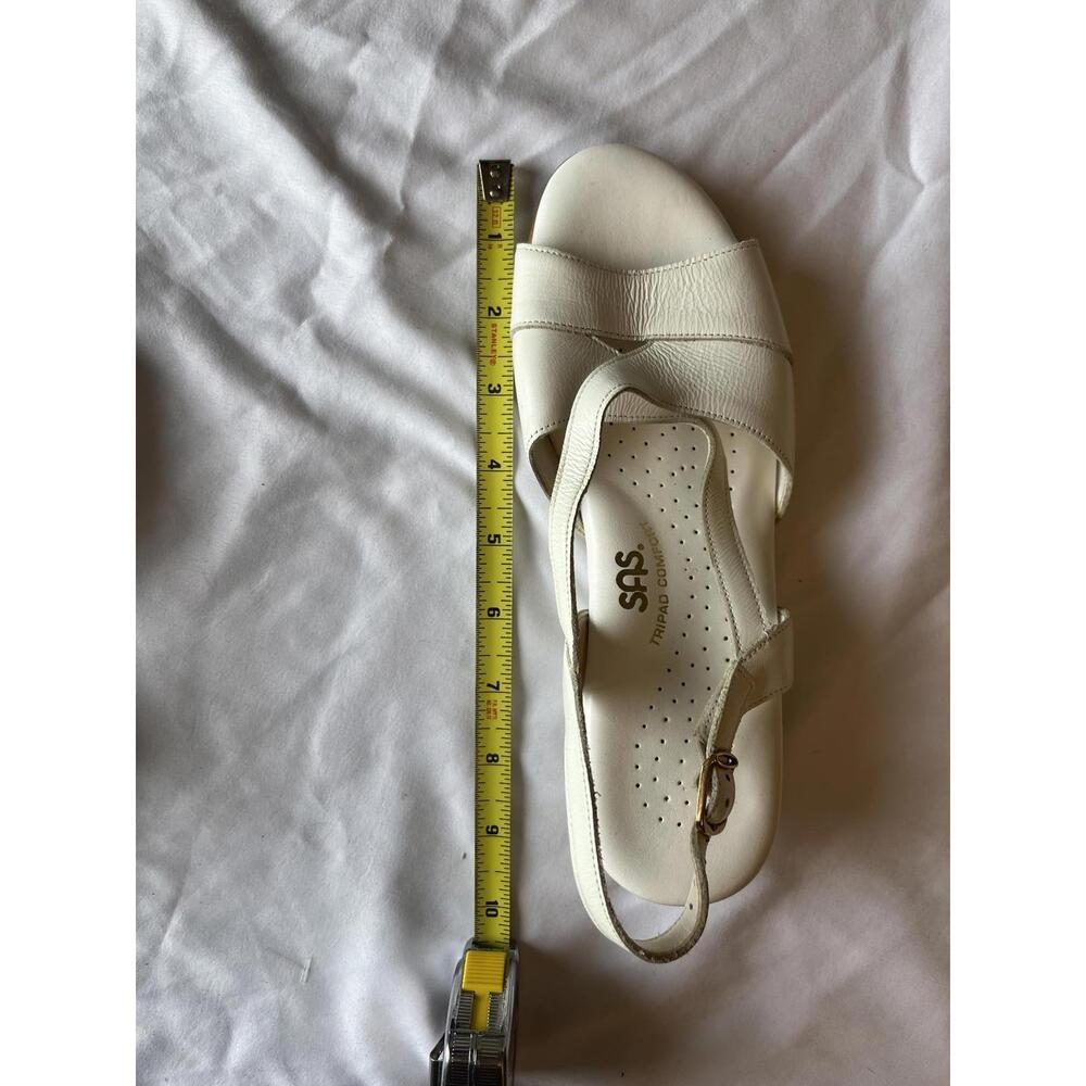 SAS White Tripad Comfort Open Toe Perforated Insole Adjustable Strap Sandals 6.5 - Picture 5 of 6